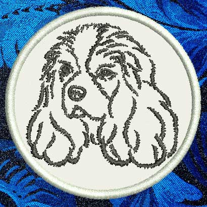 Cavalier Spaniel Portrait #1 - 3" Small Embroidery Patch - Click Image to Close
