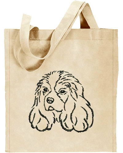 Cavalier King Charles Spaniel Portrait #1 Embroidered Tote Bag#1 - Click Image to Close