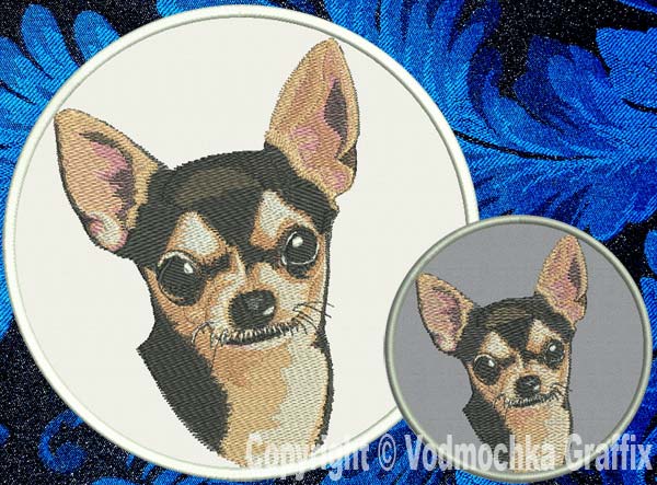 Chihuahua - BT3993 - 8" Extra Large Embroidery Patch - Click Image to Close