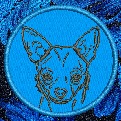 Chihuahua Portrait #1 - 4" Medium Embroidery Patch - Click Image to Close