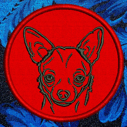 Chihuahua Portrait #1 - 4" Medium Embroidery Patch - Click Image to Close