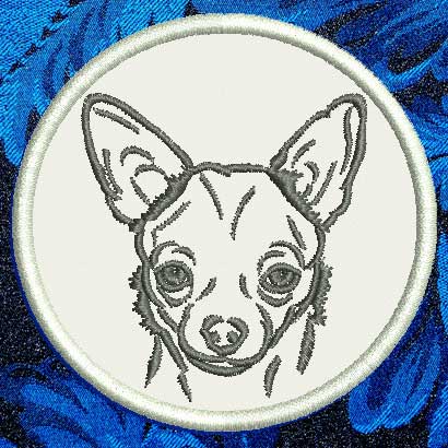 Chihuahua Portrait #1 - 3" Small Embroidery Patch - Click Image to Close