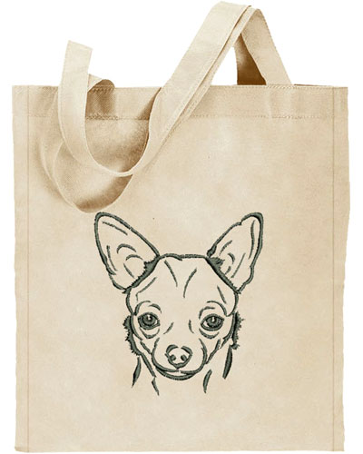 Chihuahua Portrait #1 Embroidered Tote Bag #1 - Click Image to Close