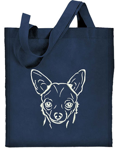 Chihuahua Portrait #1 Embroidered Tote Bag #1 - Click Image to Close
