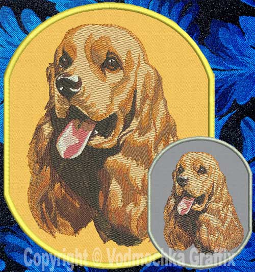 Cocker Spaniel BT2395 - 8" Extra Large Embroidery Patch - Click Image to Close