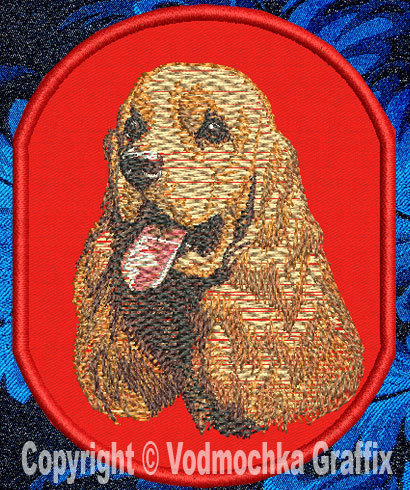 Cocker Spaniel BT2395 - 8" Extra Large Embroidery Patch - Click Image to Close