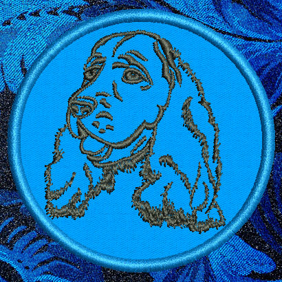 Cocker Spaniel Portrait #1 - 4" Medium Embroidery Patch - Click Image to Close