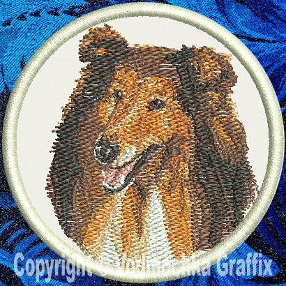 Collie BT2492 - 7" Extra Large Embroidery Patch - Click Image to Close