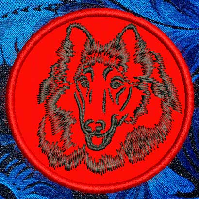 Collie Portrait #1 - 3" Small Embroidery Patch - Click Image to Close
