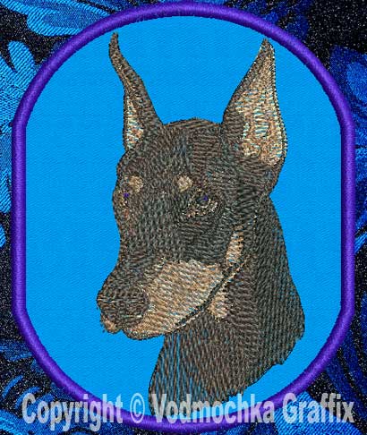 Doberman BT2392 - 8" Extra Large Embroidery Patch - Click Image to Close