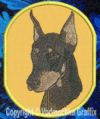 Doberman BT2392 - 8" Extra Large Embroidery Patch - Click Image to Close