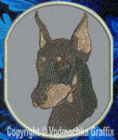 Doberman BT2392 - 4" Medium Embroidery Patch - Click Image to Close