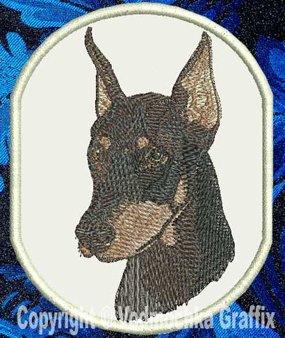Doberman BT2392 - 4" Medium Embroidery Patch - Click Image to Close