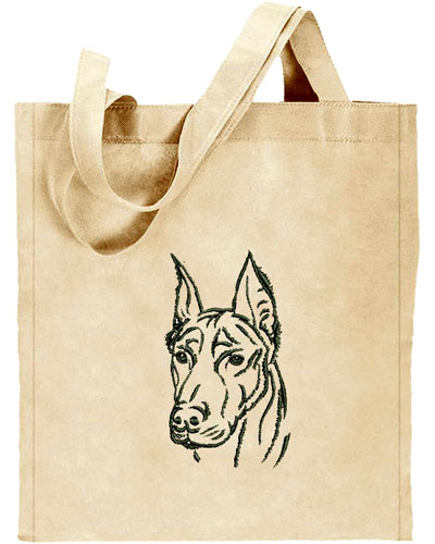 Doberman Portrait #1 Embroidered Tote Bag #1 - Click Image to Close