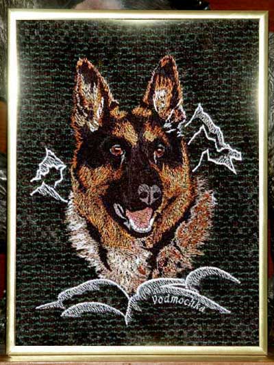 German Shepherd High Definition Portrait #1 on Canvas 9X12 - Click Image to Close