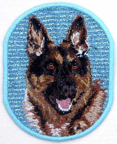 German Shepherd HD Portrait #1 - 4" Embroidery Patch - Click Image to Close