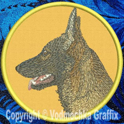 German Shepherd HD Profile #2 10" XXL Embroidery Patch - Click Image to Close