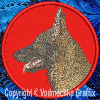 German Shepherd HD Profile #2 - 8" Extra Large Embroidery Patch - Click Image to Close