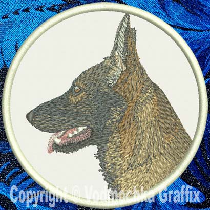 German Shepherd HD Profile #2 - 4" Medium Embroidery Patch - Click Image to Close