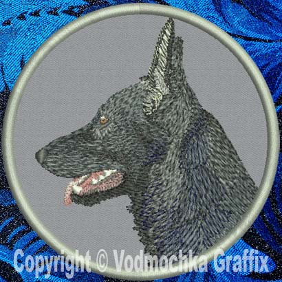 German Shepherd HD Profile #3 10" XXL Embroidery Patch - Click Image to Close