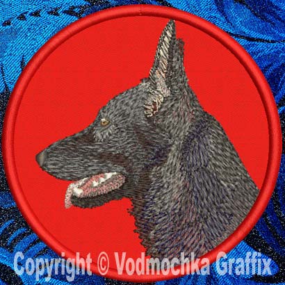 German Shepherd HD Profile #3 10" XXL Embroidery Patch - Click Image to Close