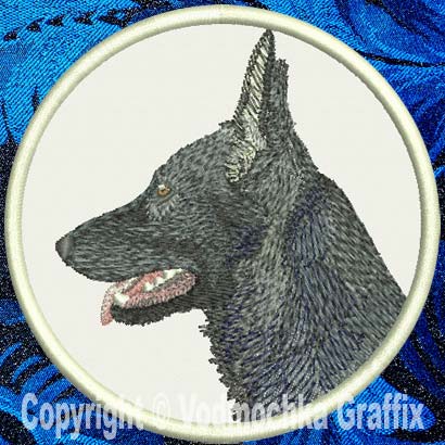 German Shepherd HD Profile #3 - 8" Extra Large Embroidery Patch - Click Image to Close