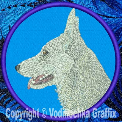 German Shepherd HD Profile #4 - 8" Extra Large Embroidery Patch - Click Image to Close