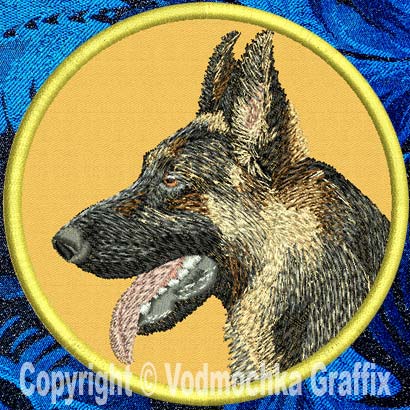 German Shepherd HD Profile #5 10" XXL Embroidery Patch - Click Image to Close