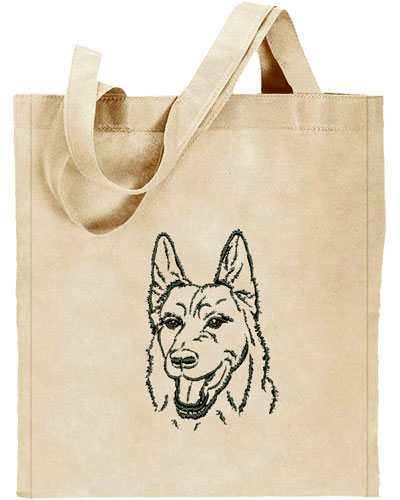 German Shepherd Portrait #2 Embroidered Tote Bag #1 - Click Image to Close