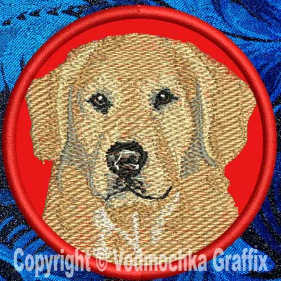 Golden Retriever BT2789 - 6" Large Embroidery Patch - Round - Click Image to Close