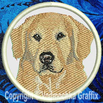 Golden Retriever BT2789 - 6" Large Embroidery Patch - Round - Click Image to Close