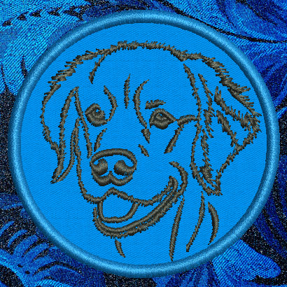 Golden Retriever Portrait #1 - 3" Small Embroidery Patch - Click Image to Close