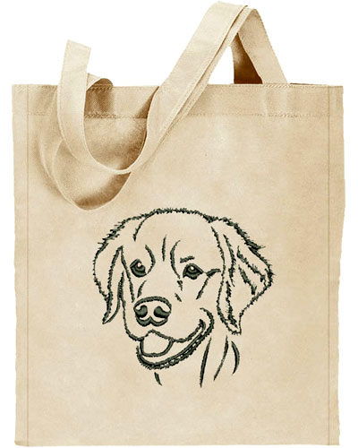 Golden Retriever Portrait #1 Embroidered Tote Bag #1 - Click Image to Close