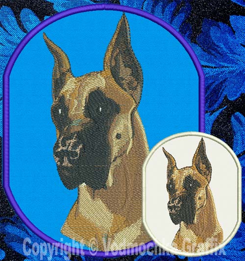 Great Dane BT2296 - 8" Extra Large Embroidery Patch - Click Image to Close