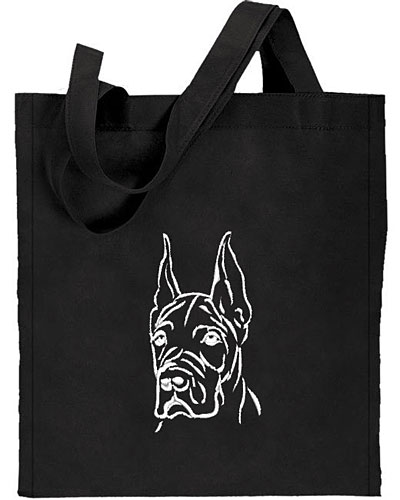 Great Dane Portrait #1 Embroidered Tote Bag #1 - Click Image to Close