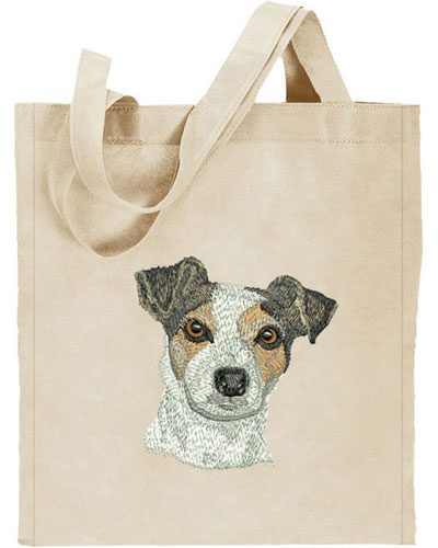 Jack Russell Terrier HD Portrait #1 Embroidered Tote Bag#1 - Click Image to Close