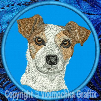 Jack Russell Terrier HD Portrait #2 - 8" Extra Large Emb. Patch - Click Image to Close