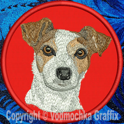 Jack Russell Terrier HD Portrait #2 - 8" Extra Large Emb. Patch - Click Image to Close