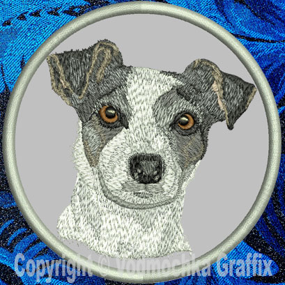 Jack Russell Terrier HD Portrait #3 - 8" Extra Large Emb. Patch - Click Image to Close