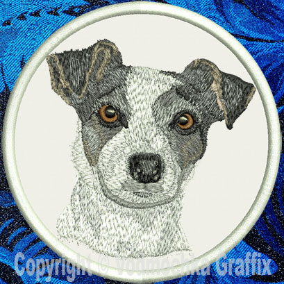 Jack Russell Terrier HD Portrait #3 - 4" Medium Embroidery Patch - Click Image to Close