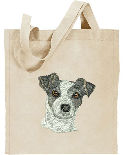 Jack Russell Terrier HD Portrait #3 Embroidered Tote Bag#1 - Click Image to Close
