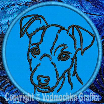 Jack Russell Terrier Portrait #1 - 3" Small Embroidery Patch - Click Image to Close