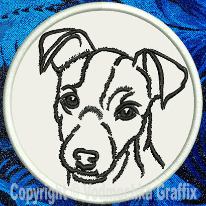 Jack Russell Terrier Portrait #1 - 3" Small Embroidery Patch - Click Image to Close