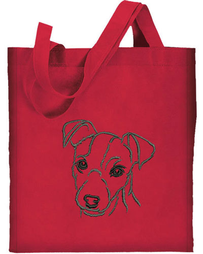 Jack Russell Terrier Portrait #1 Embroidered Tote Bag #1 - Click Image to Close