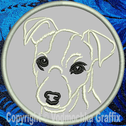 Jack Russell Terrier Portrait #2 - 4" Medium Embroidery Patch - Click Image to Close