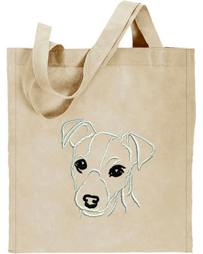Jack Russell Terrier Portrait #2 Embroidered Tote Bag #1 - Click Image to Close