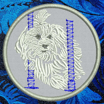 Maltese Agility #3 - 4" Medium Embroidery Patch - Click Image to Close