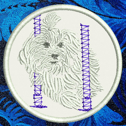 Maltese Agility #3 - 4" Medium Embroidery Patch - Click Image to Close