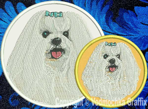 Maltese BT2290 - 3" Small Embroidery Patch - Click Image to Close