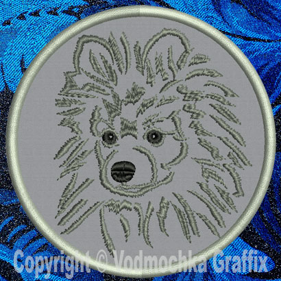 Pomeranian Portrait #1 - 3" Small Embroidery Patch - Click Image to Close